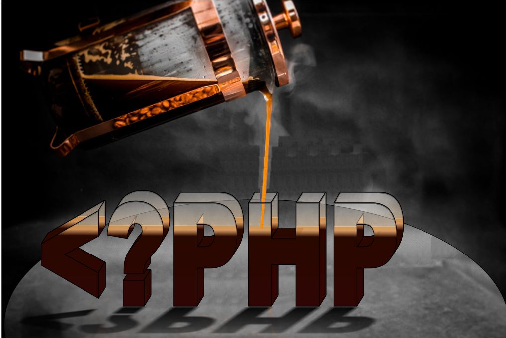 Coffee pouring into a PHP-shaped container - Considerations in Website Development | HarrisWeb Creative