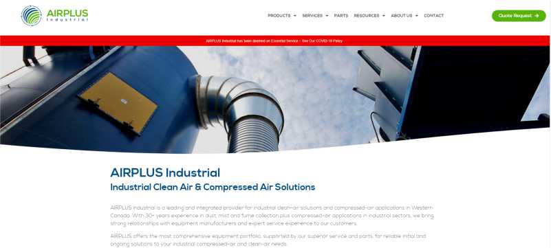 HarrisWeb Creative | Website Portfolio Example | airplusindustrial.ca