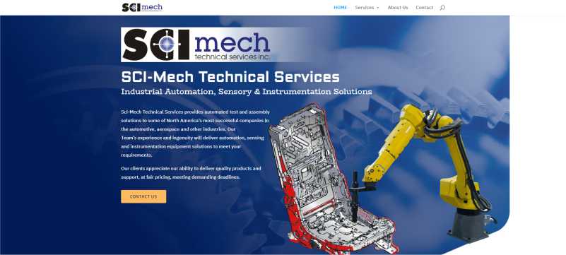 HarrisWeb Creative | Website design portfolio | Sci Mech Technical Services Website