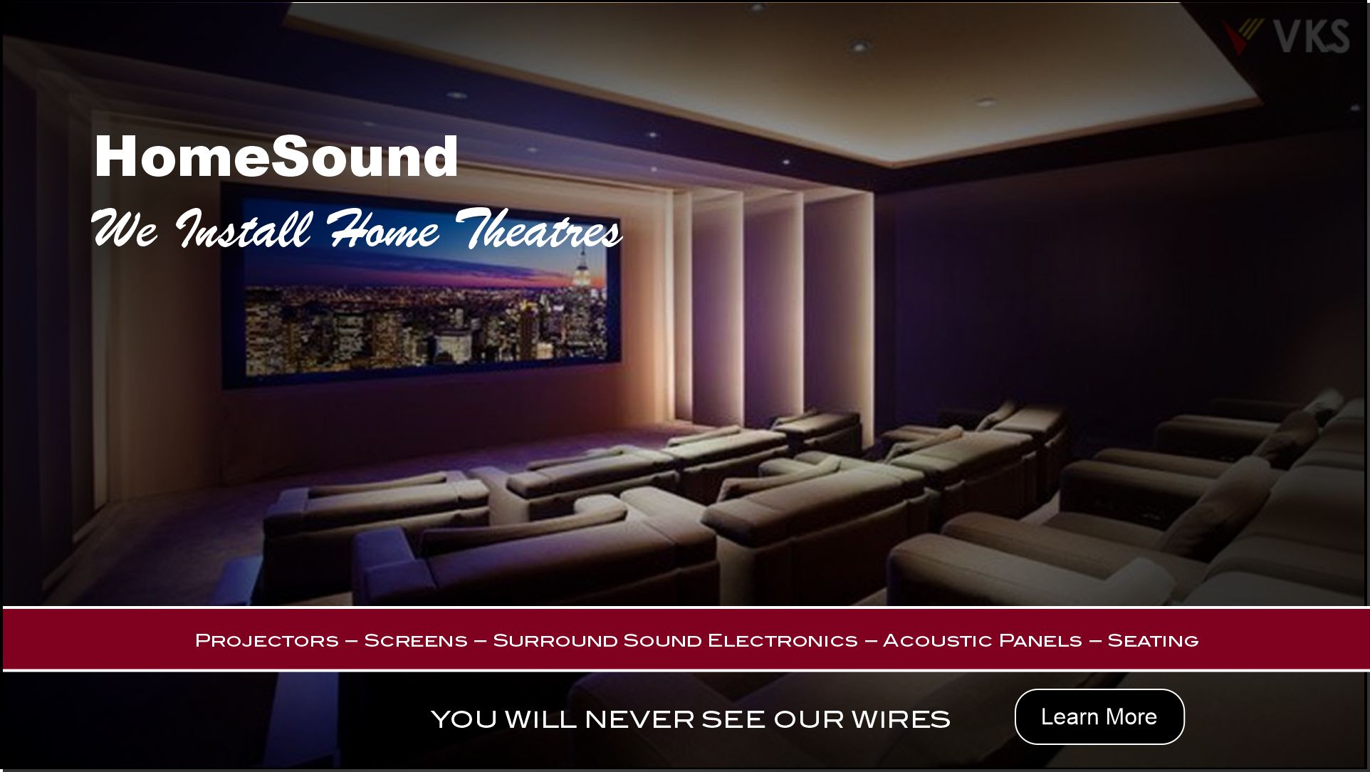 Hero image for fictitious Home Theatre Installation Company - Defining Website Identity | HarrisWeb Creative